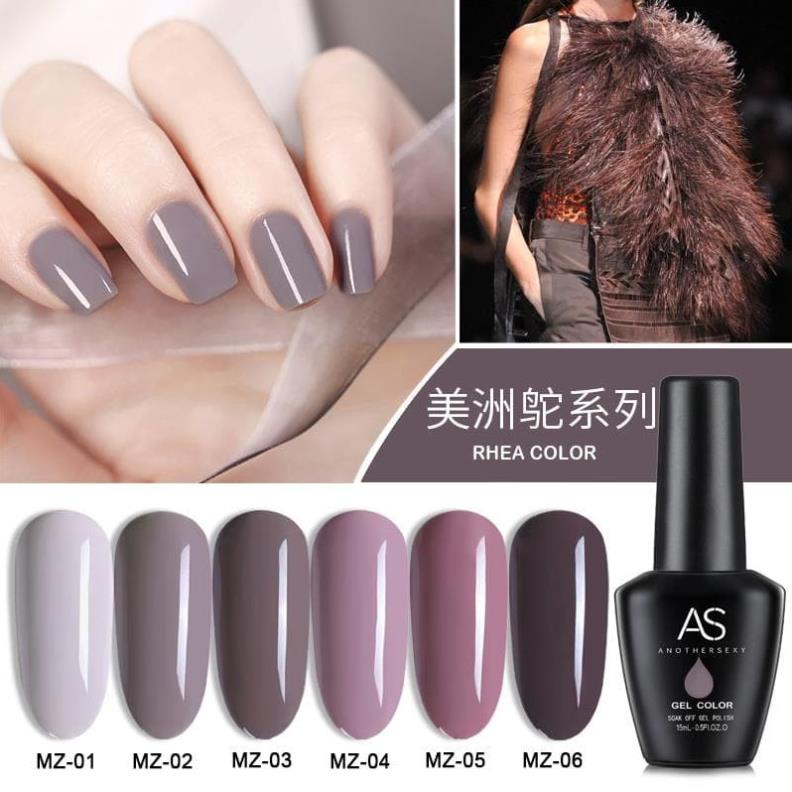 Sơn Gel AS vỏ đen Mã MZ ( Cam Kết Chính Hãng - làm khô sơn gel bằng máy hơ uvled )