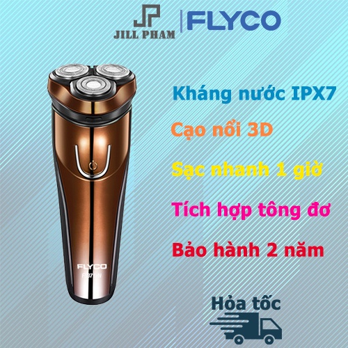 Máy Cạo Râu Flyco FS371VN 3 Lưỡi Kép Thân Máy Chống Nước Sạc Nhanh 1 Giờ - Hàng Chính Hãng