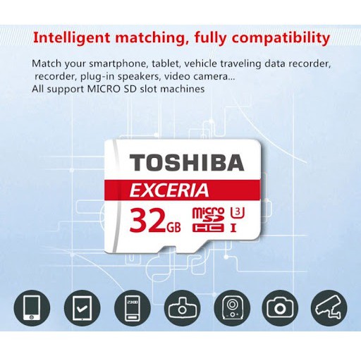 Thẻ nhớ MicroSDXC Toshiba Exceria M302 32GB U3 4K 90MB/s - Không Box (Đỏ)