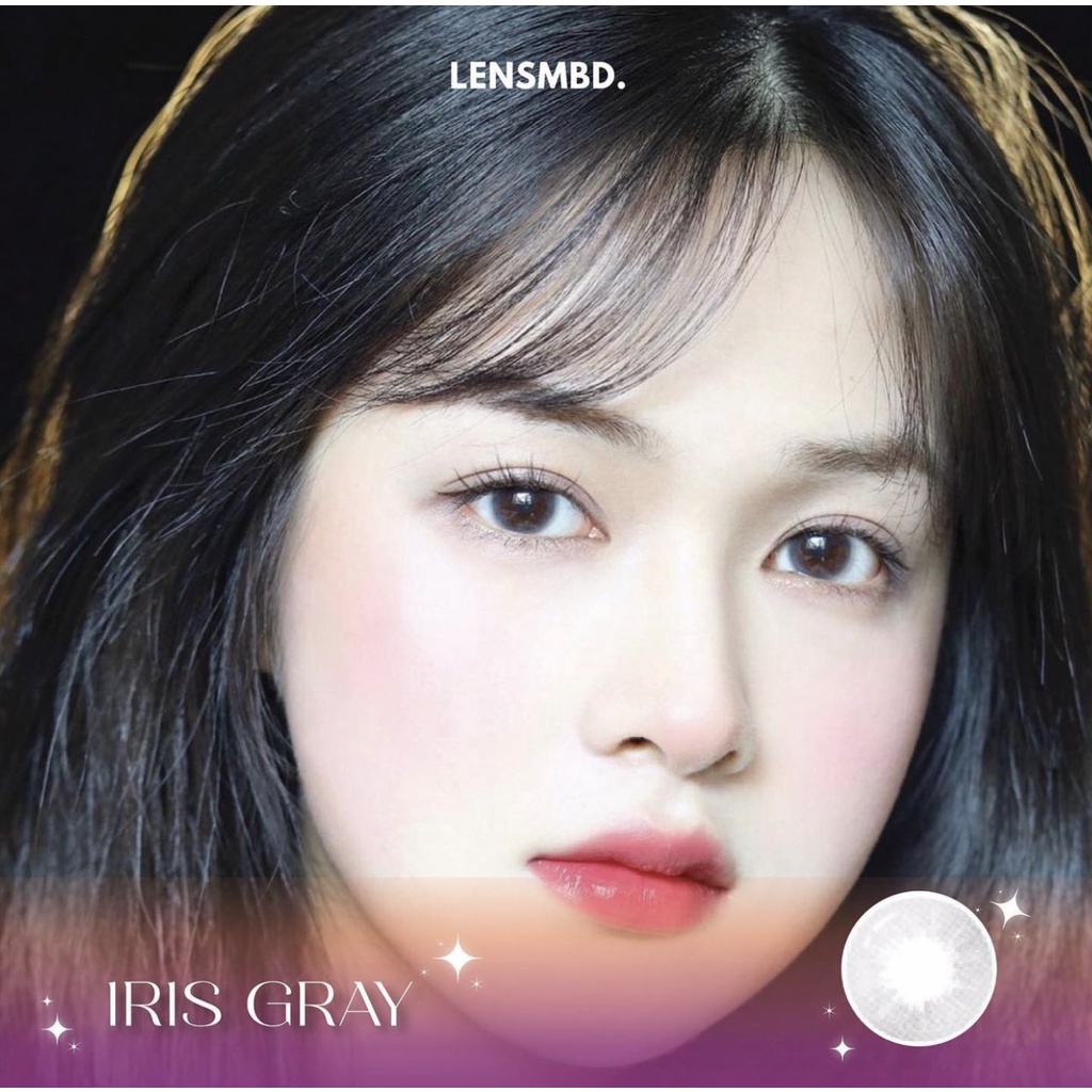 LENS KÍNH ÁP TRÒNG MÀU XÁM TRONG TỰ NHIÊN IRIS GRAY LENSMBD.