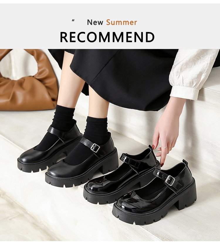 [ Mã 66CBSALE giảm 30K đơn 200K] Ulzzang Giày Mũi Tròn Đế Dày 6cm Thời Trang Thanh Lịch Cho Nữ | BigBuy360 - bigbuy360.vn