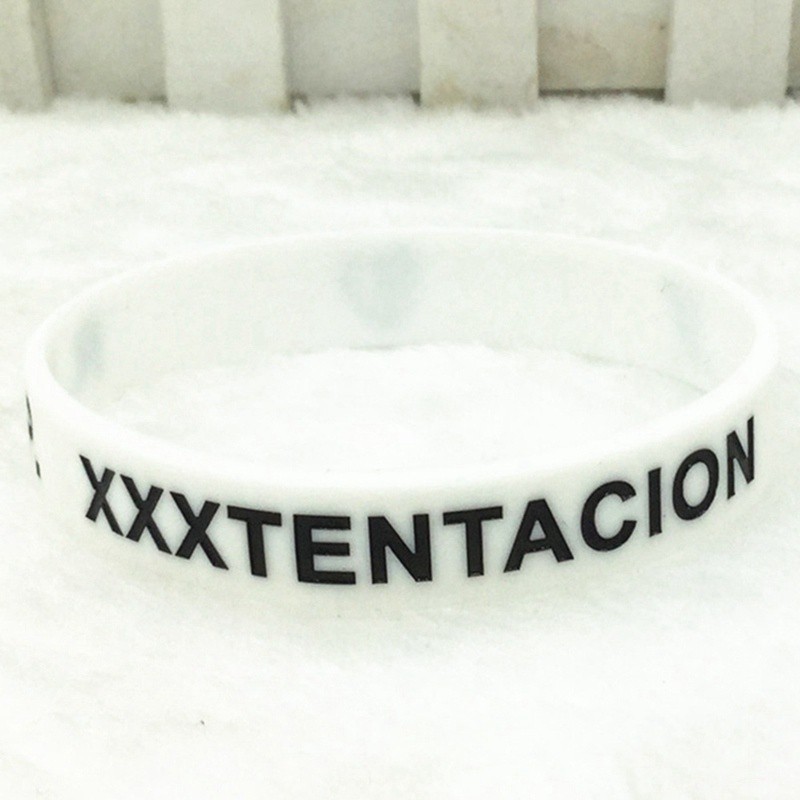Set 1/2 vòng đeo tay bằng silicon họa tiết rapper Xxxtentacion
