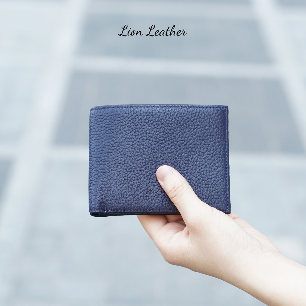 Ví ngang Lucas - ví da bò vân hạt thương hiệu Lion Leather