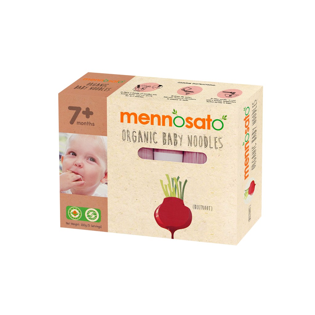 (Organic) Mì ăn dặm cho bé từ 7 tháng tuổi Mennosato 200 - 300g