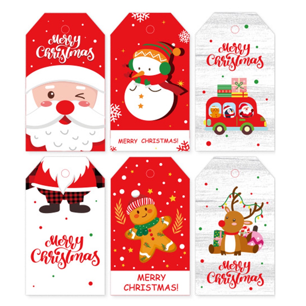 1 Bộ Thẻ Giấy Họa Tiết Giáng Sinh Màu Sắc Tươi Sáng Mượt Mà Bắt Mắt DIY Treo Trang Trí Nhà Cửa