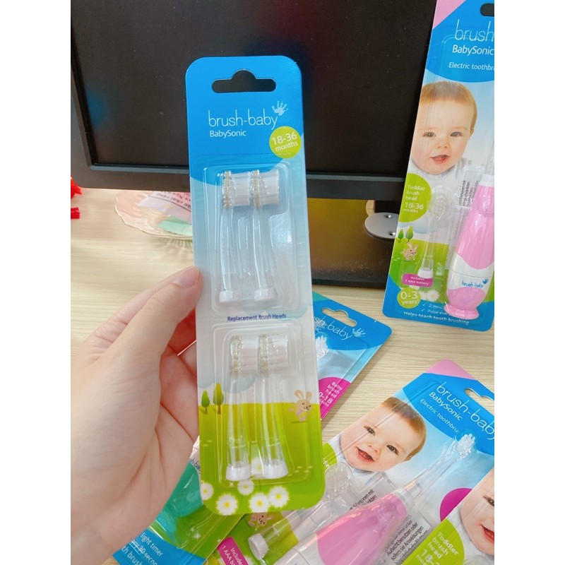 Bộ bàn chải kèm đầu thay BrushBaby UK cho bé 0-3Y