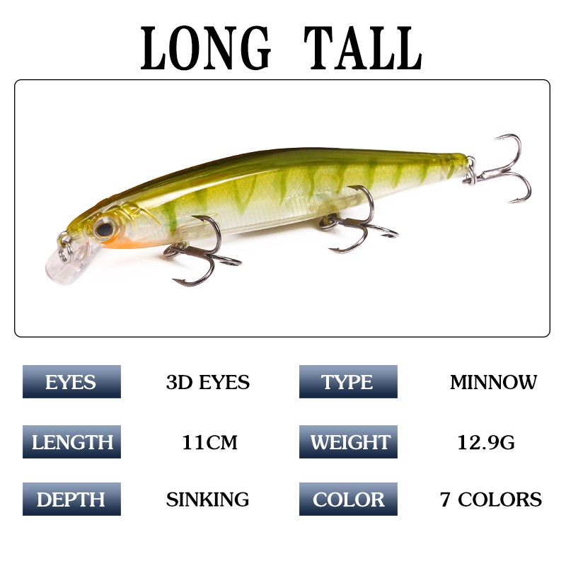 Mồi câu cá giả bằng nhựa 12.9g / 11cm chuyên dụng