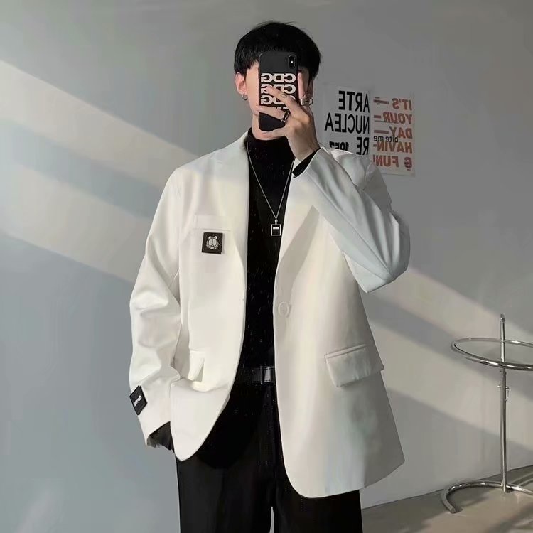 Áo Khoác Vest Màu Trắng Cỡ M-2XL Phong Cách Hàn Quốc Thời Trang Cho Nam