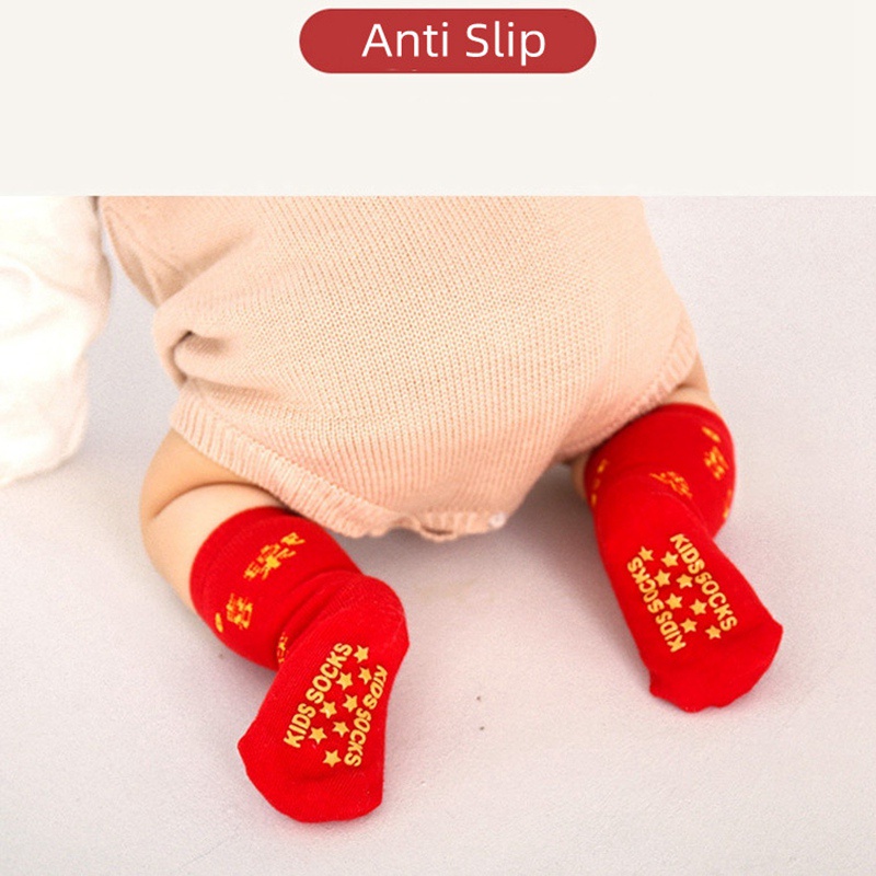 Vớ Đỏ Chống Trượt Cho Bé 0-3 Tuổi CNY 2023
