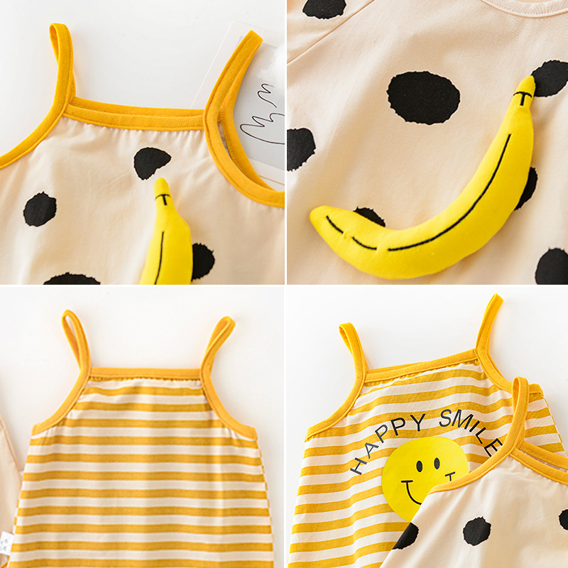 Bộ Áo Liền Quần Mẫu Trái Chuối Xinh Xắn Dành Cho Các Bé