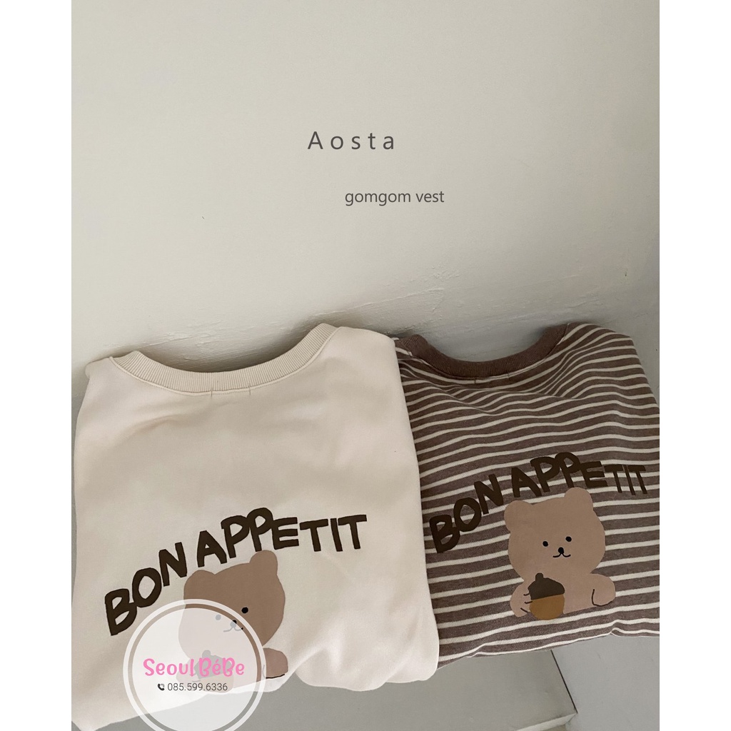 Áo gile gấu Gomgom Vest Aosta made in Korea