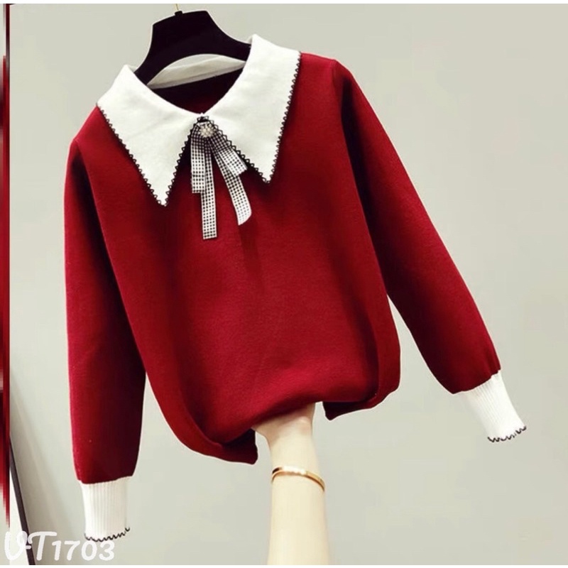 ❤️FREESHIP❤️Áo len pha cổ nơ hàng qc l1 ảnh chuẩn Uy Tín ah | BigBuy360 - bigbuy360.vn