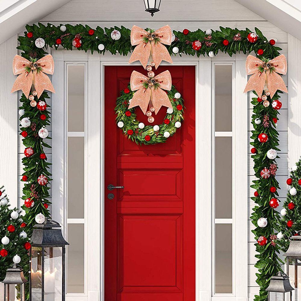 Vòng Hoa Màu Đỏ Cỡ Lớn Có Thể Tái Sử Dụng Dùng Trang Trí Giáng Sinh