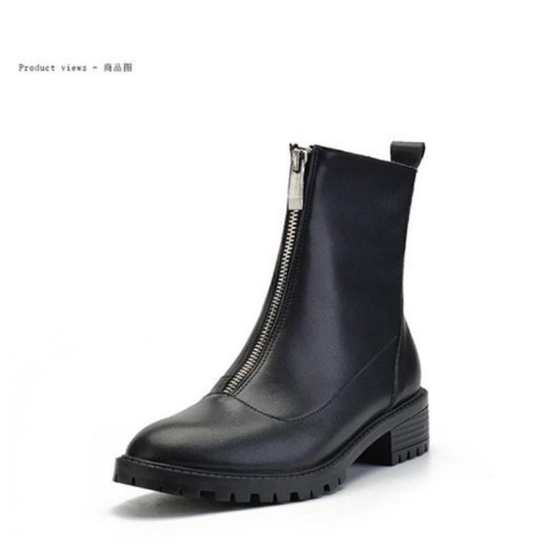 XK(VIDEO) Boot Cổ Lửng Zara Đế 5p Kéo Khoá Trước Da Mềm Lót Êm Fullbox Cao Cấp
