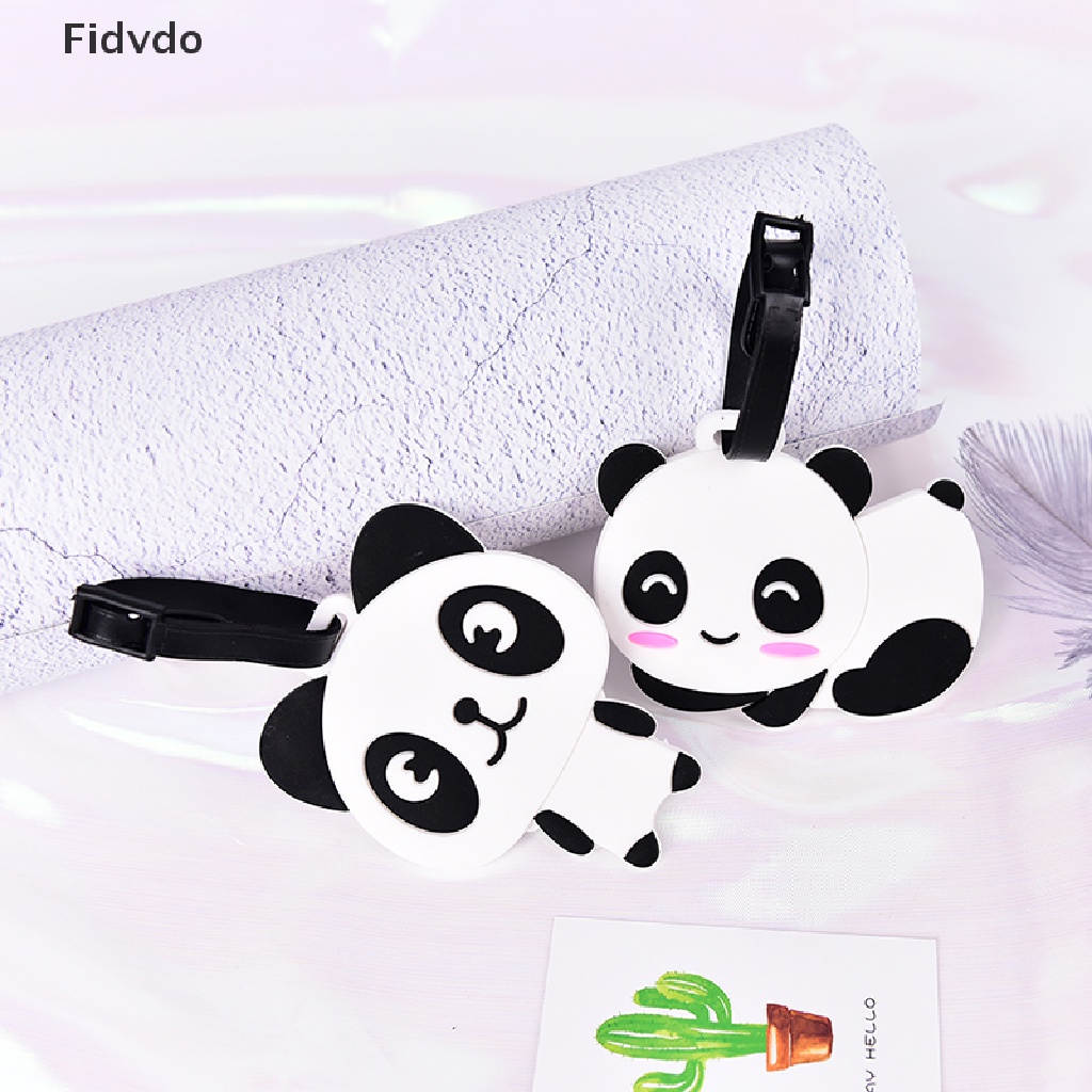 Fidvdo New Cute Panda Bear Luggage Tag Label Suitcase Bag ID Tag Name Address Tag PH