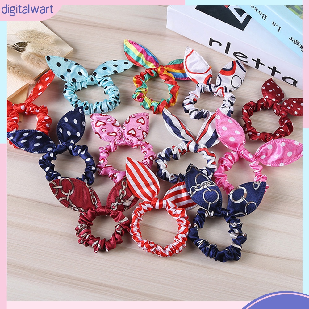 Set 10 Dây Buộc Tóc Tai Thỏ Đáng Yêu Cho Bé Gái