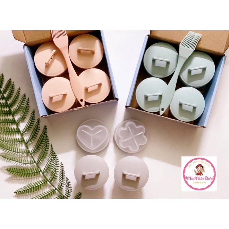 Bộ 4c Khuôn Hấp Trứng, Khuôn Hấp Bánh, Khuôn Làm Pudding, Thạch..Cho Bé Ăn Dặm
