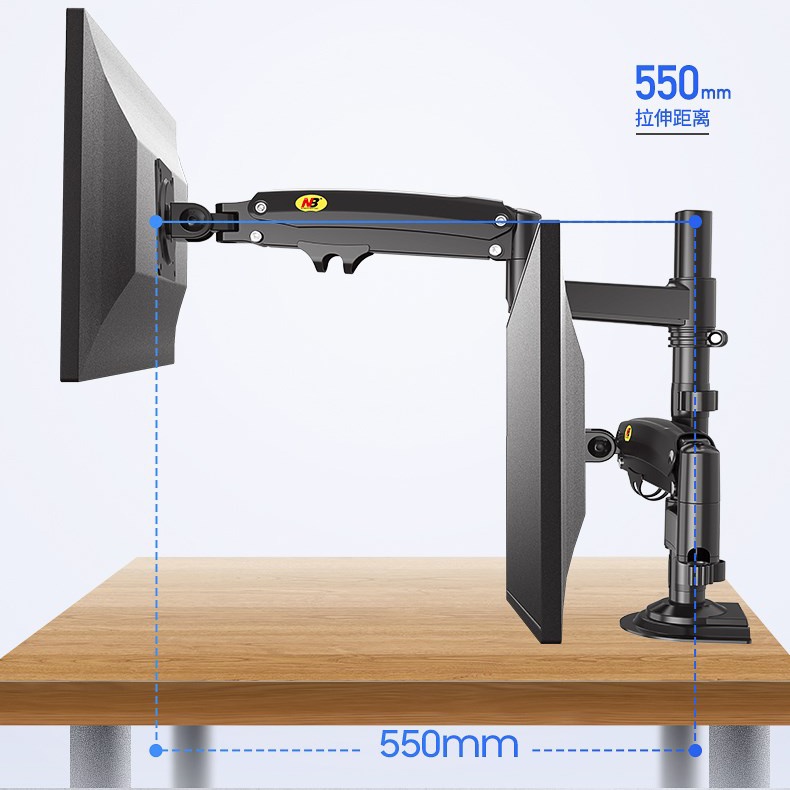 Giá treo 2 màn hình NB H180 cho màn hình 22 đến 32 Inch - Xoay 360 Độ, chịu tải 15kg