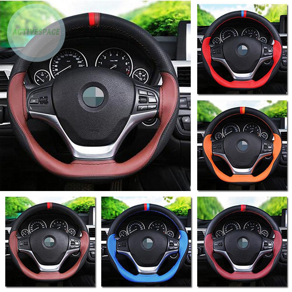 Vỏ bọc vô lăng bằng da 37-38cm 15&quot; DIY tiện dụng cho xe hơi