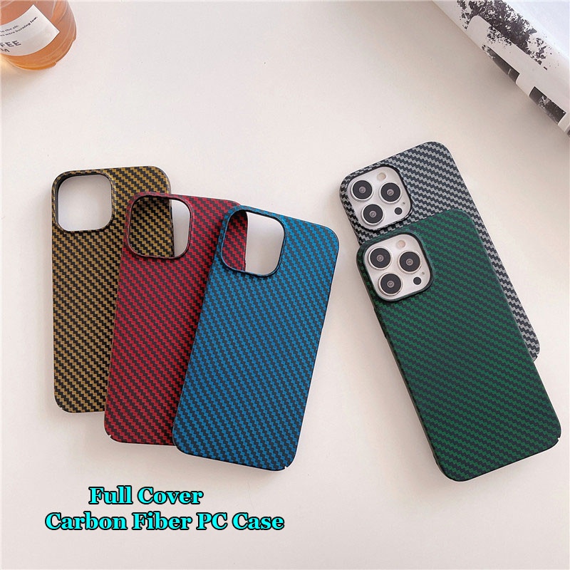 Ốp Điện Thoại PC Nhám Sợi Carbon Chống Dấu Vân Tay Cho Apple iPhone 13 12 Pro Max