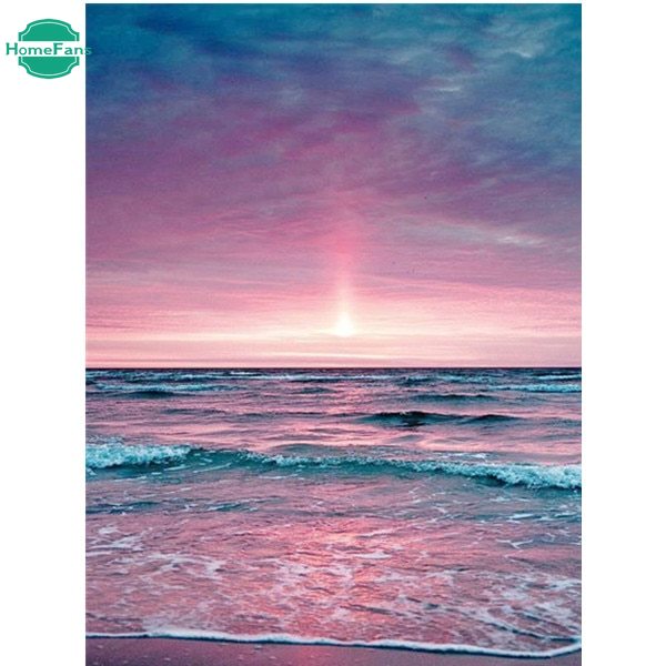 Bộ tranh đính đá 5D họa tiết phong cảnh độc đáo DIY dùng trang trí nhà cửa