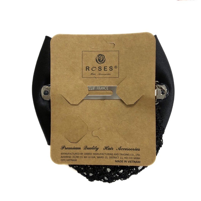 Kẹp lưới búi nơ hoa hồng ROSES