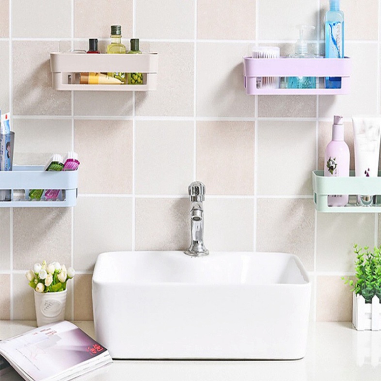 Kệ Dán Để Đồ Nhà tắm , nhà bếp tiện lợi chắc chắn ( TẶNG MIẾNG DÁN)