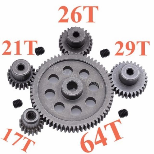 Nhông thép cho xe HSP 1/10 17T 21T 26T 29T 64T cốt 3.175mm