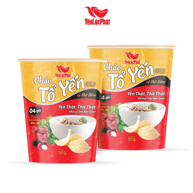- Cháo Tổ Yến Gold Thịt Bằm Yến Lộc Phát  - Ăn liền - Ly 50Gr