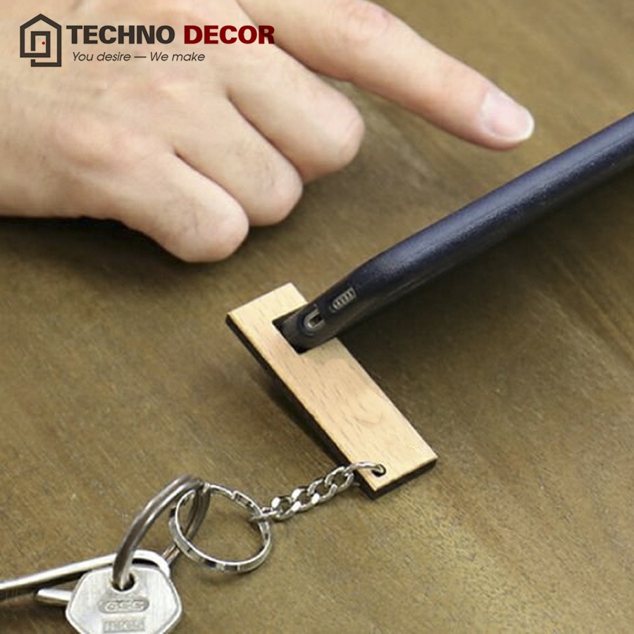 Móc Chìa Khóa Cute Bằng Gỗ Kết Hợp Giá Đỡ Điện Thoại TechnoDecor