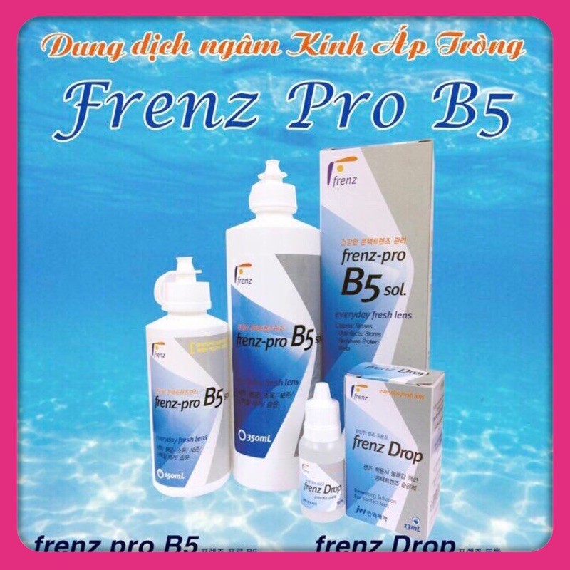 nước Ngâm 350ml Hàn Quốc chính hãng Nước ngâm áp tròng  frenz pro b5 lens áp tròng 350ml rửa lens