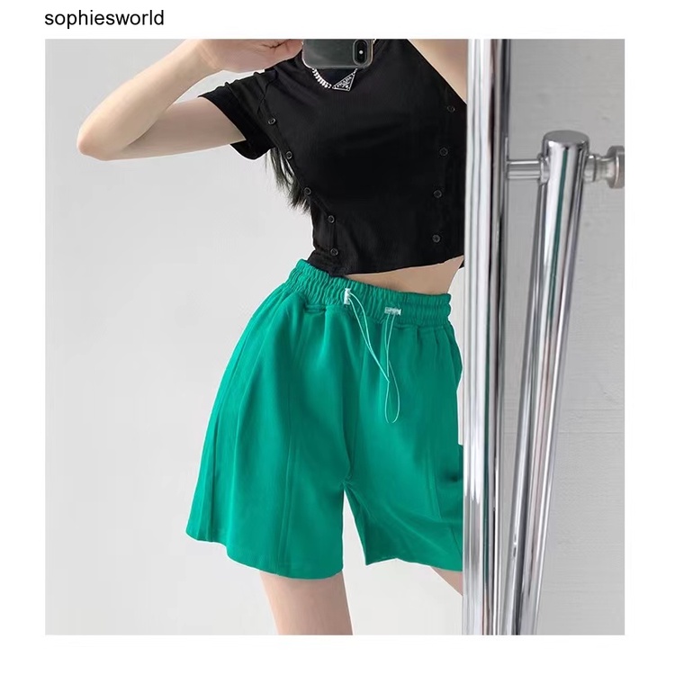 Quần Short Thể Thao Ống Suông Rộng Màu Trơn Phong Cách Mỹ 6 Màu Sắc Size M-2XL Cho Nam Nữ