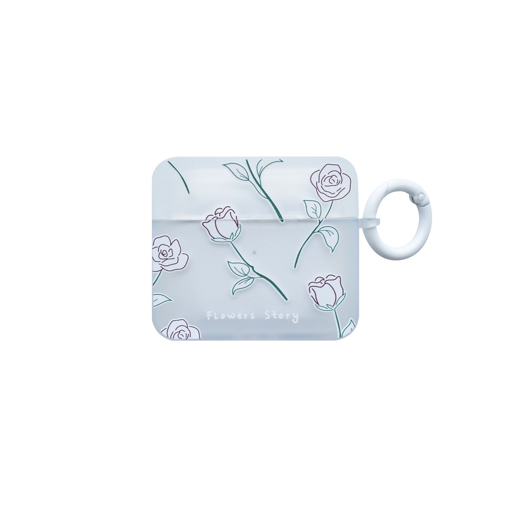 Vỏ Bảo Vệ Hộp Sạc Tai Nghe AirPods 1 2 pro 3 2021 gen3 Bluetooth Bằng Silicon Tpu Mềm Hình Vuông Họa Tiết Hoa Đơn Giản