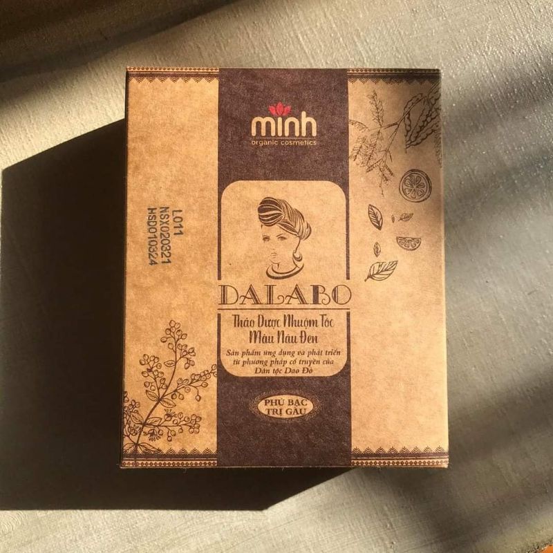 Bột Lá Nhuộm Tóc DALABO CHÍNH HÃNG Không Hoá Chất Màu Đen/Nâu đen/ Nâu/Nâu Đỏ