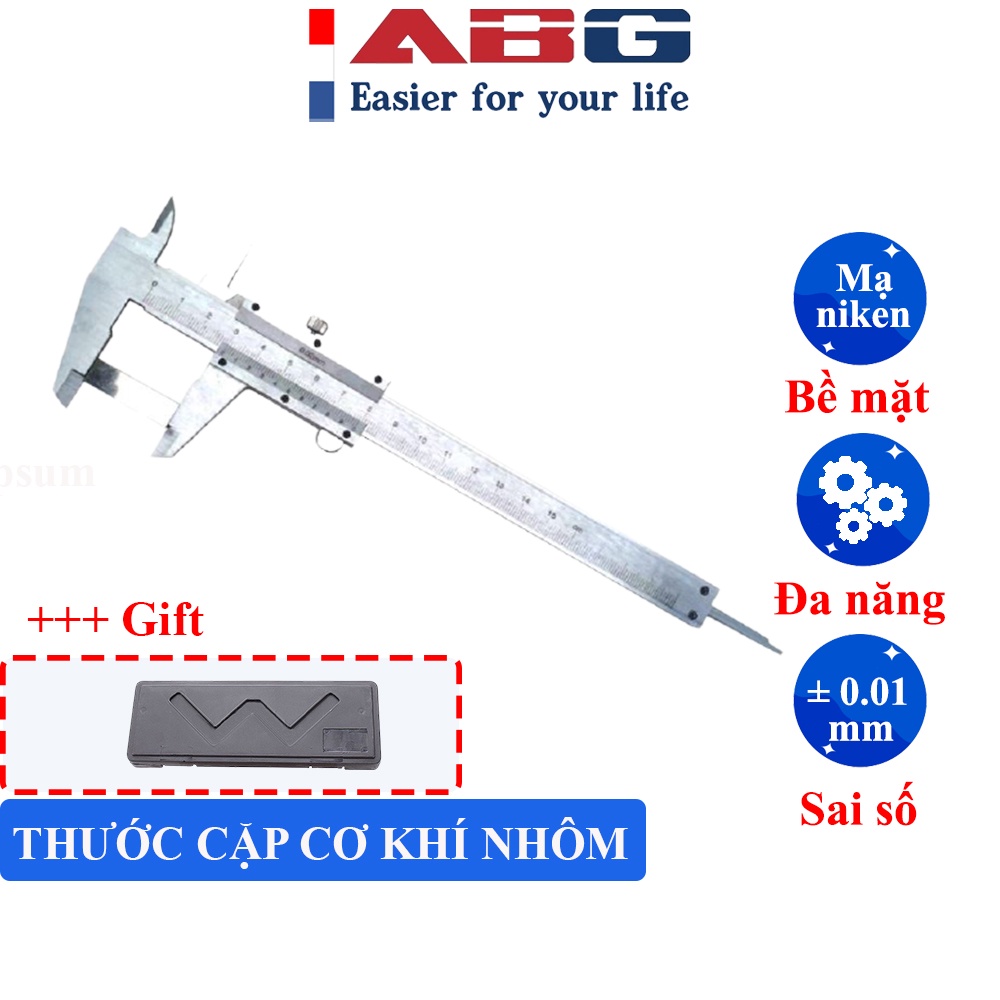 Thước Cặp Cơ Khí ABG 0-6″/0-150mm/0.02mm Thước Kẹp Cơ Nhôm Chính Xác Chống Mài Mòn Cao Cấp Cho Thợ Cơ Khí