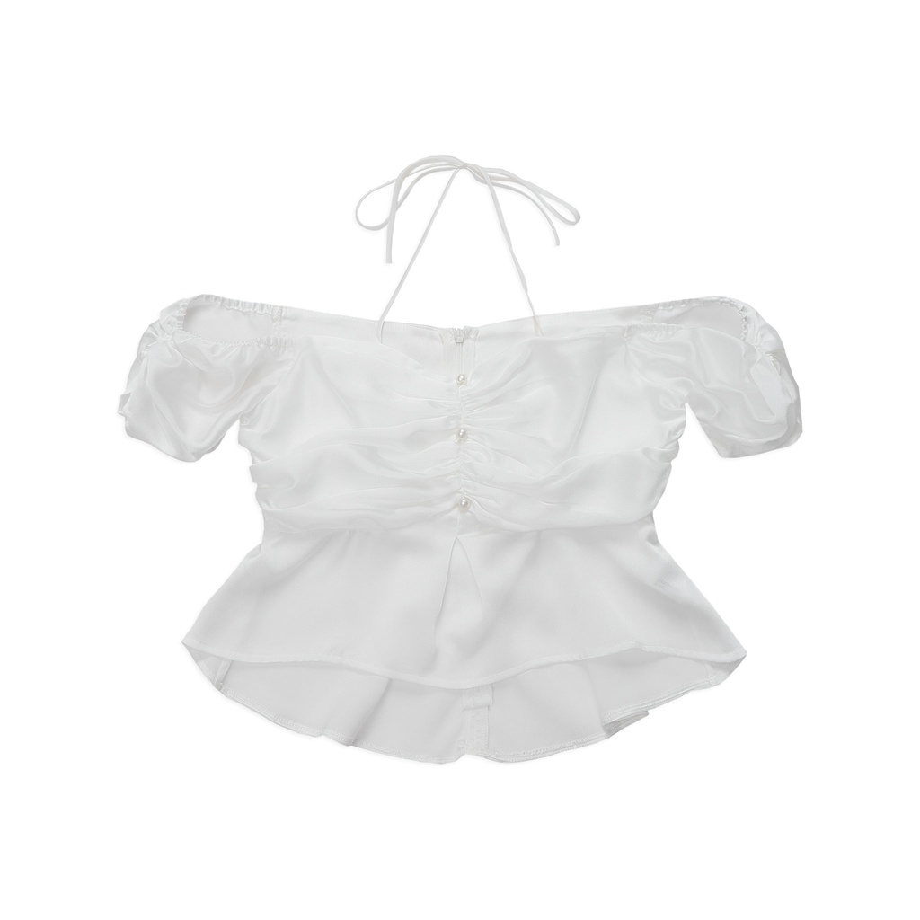 Áo Croptop Nữ Santorini , Chất Vải lụa satin Thoải Mái , WC000163 ,SOMEHOW