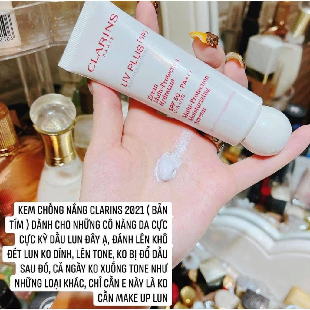 NEW 2021 - Kem chống nắng Clarins UV Plus Anti-Pollution Rosy Glow Minisize 3ml - 10ml