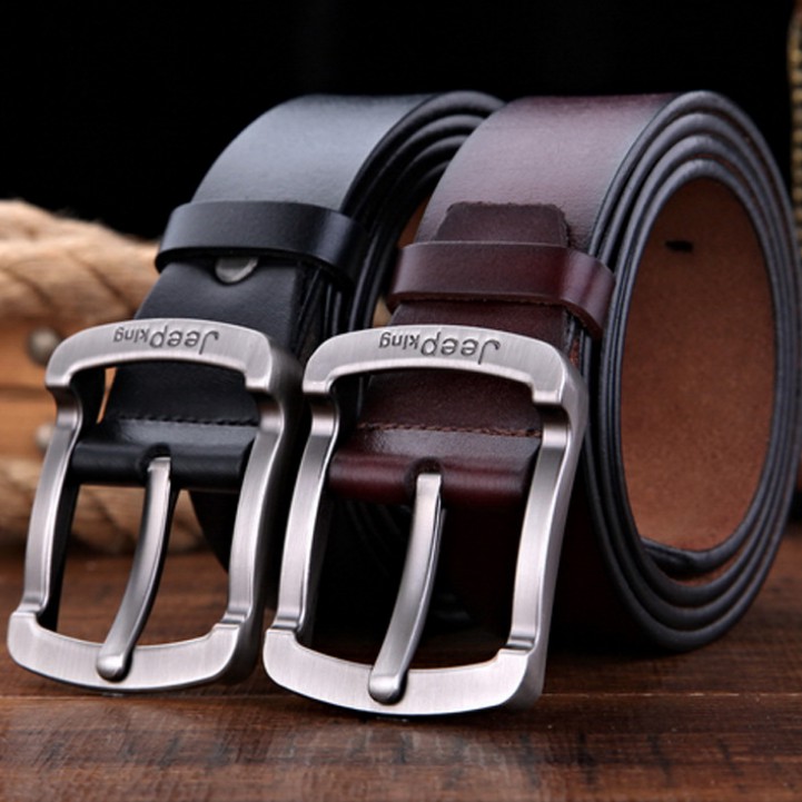 Thắt lưng nam Jeepking da bò khóa kim cao cấp, dây nịt nam