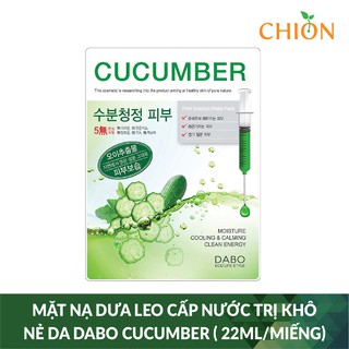 Mặt nạ dưa leo cấp nước trị khô nẻ da DABO Cucumber ( 22ml/miếng) - Hàn Quốc Chính Hãng