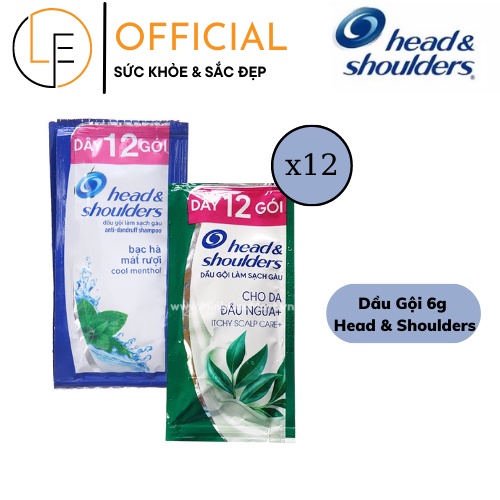 Dầu gội dây Head Shoulders Bạc Hà &amp; Mát Rượi 6g x 12 Gói