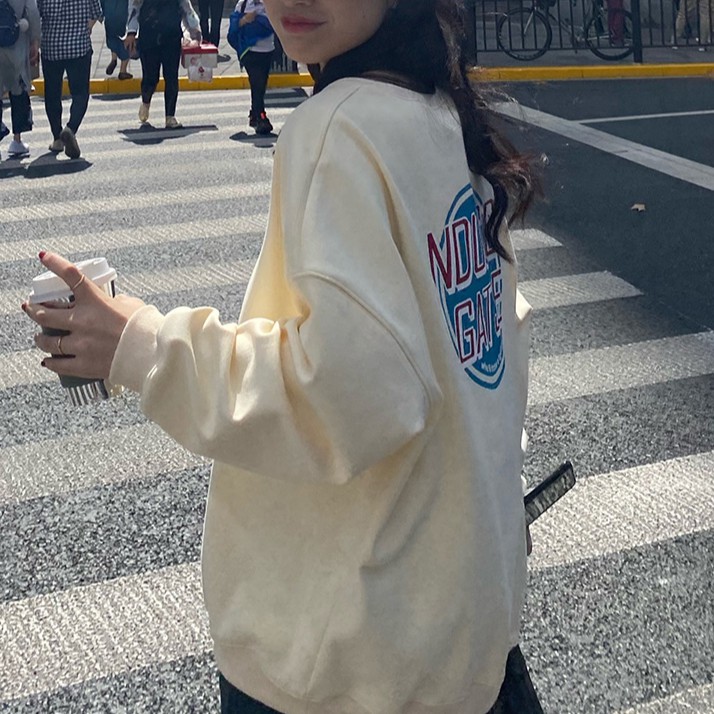 Áo Sweater In Chữ Phong Cách Hàn Quốc Xinh Xắn Cho Nữ