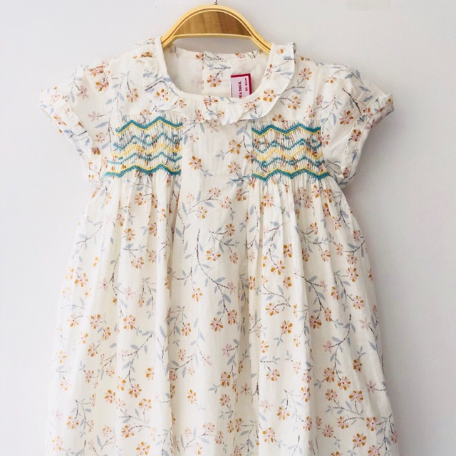 Váy/Đầm smock xanh hãng Neck&Neck xuất