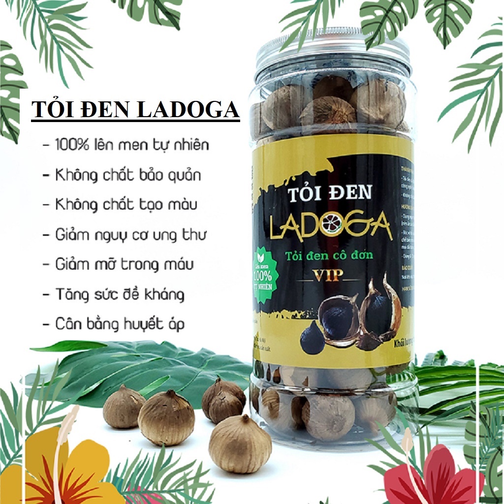 Tỏi Đen Cô Đơn LADOGA được lên men 60 ngày từ tỏi 1 nhánh theo công nghệ nhật bản loại 250g và 500g