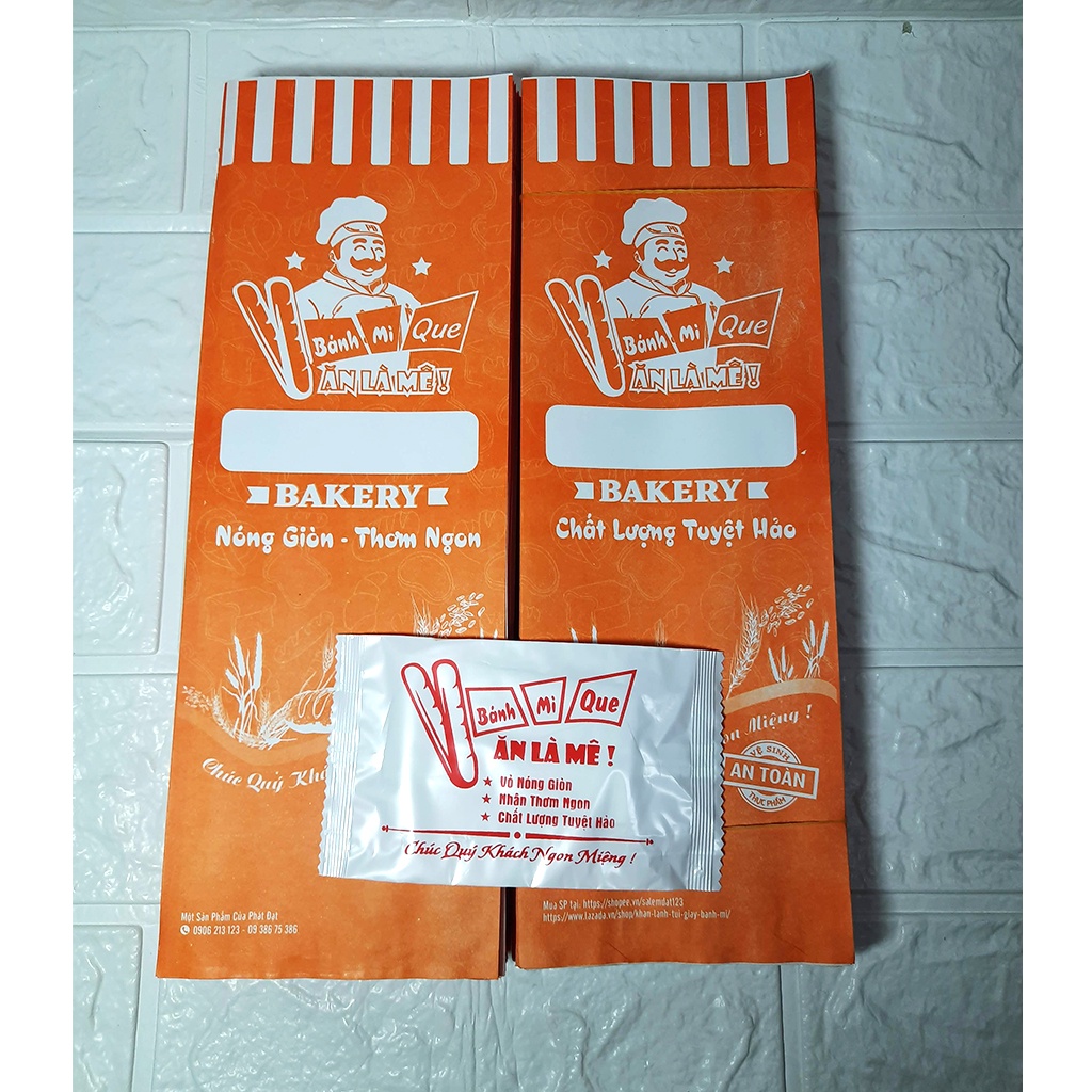 Túi giấy đựng bánh mì que 100 cái