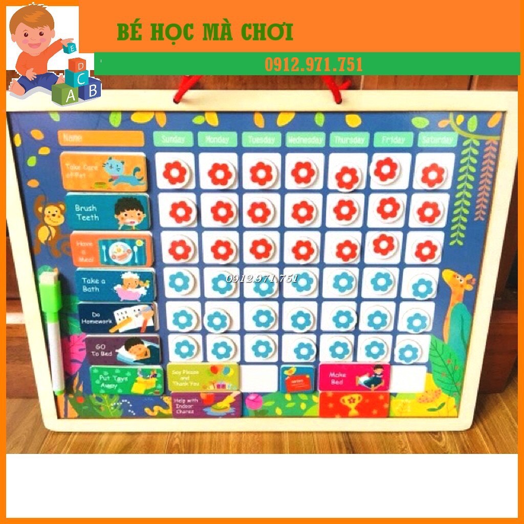 Bảng Khen Thưởng Kỷ Luật Gắn Nam Châm Giúp Cho Bé Rèn Tính Kỷ Luật ,Rèn Luyện Bản Thân