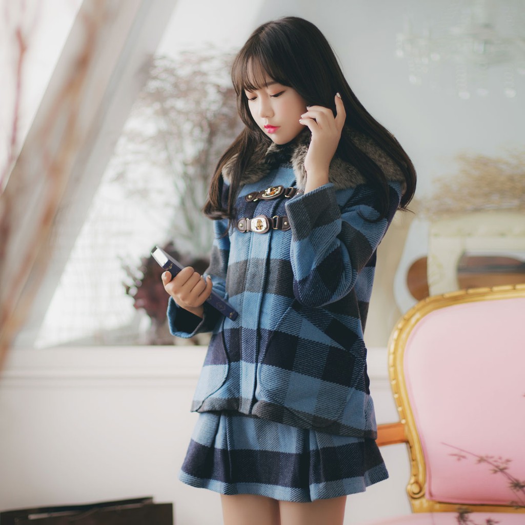 Set dạ kẻ cao cấp ảnh thât