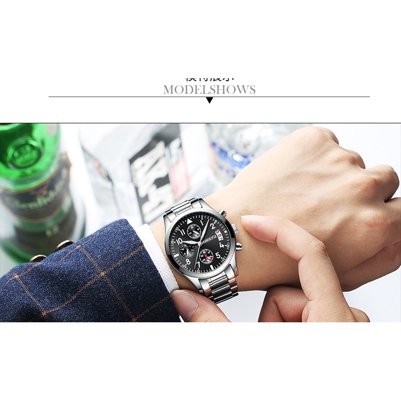 ĐỒNG HỒ NAM NIBOSI 2303 FULLBOX DÂY THÉP CAO CẤP - CHẠY FULL 6 KIM | BigBuy360 - bigbuy360.vn