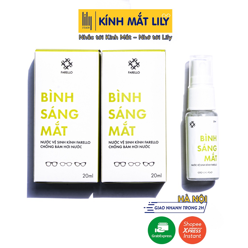 Bình xịt tròng kính nano FARELLO chống mờ sương tròng khi đeo khẩu trang dung tích 20ml