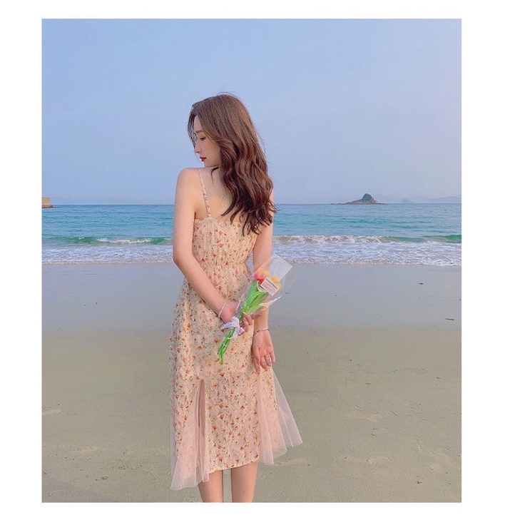 Váy Hai Dây Hoa Nhí/ Váy Maxi Đi Biển VH10 Phong Cách Hàn Quốc