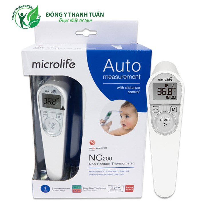 Nhiệt kế điện tử hồng ngoại Microlife NC200 - Đo Nhiệt độ trán và nhiệt độ bình sữa tiện dụng cho mẹ và bé yêu